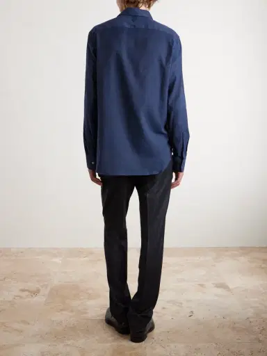 Canali Cotton and Cashmere-Blend Shirt - Men | Thumbnail 4