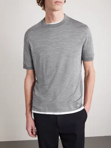 Canali Virgin Wool-Jersey T-Shirt - Men | Thumbnail 3