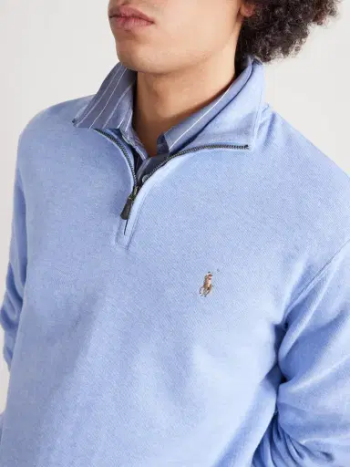 Polo Ralph Lauren Logo-Embroidered Cotton Half-Zip Sweater - Men | Thumbnail 5