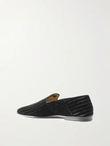 Tom Ford Steven Striped Velvet Slippers - Men | Thumbnail 4 Tom Ford Steven Striped Velvet Slippers - Men | Thumbnail 4
