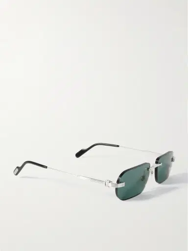 Cartier Eyewear Première De Cartier Square-Frame Rimless Acetate and Silver-Tone Sunglasses - Men | Thumbnail 4 Cartier Eyewear Première De Cartier Square-Frame Rimless Acetate and Silver-Tone Sunglasses - Men | Thumbnail 4