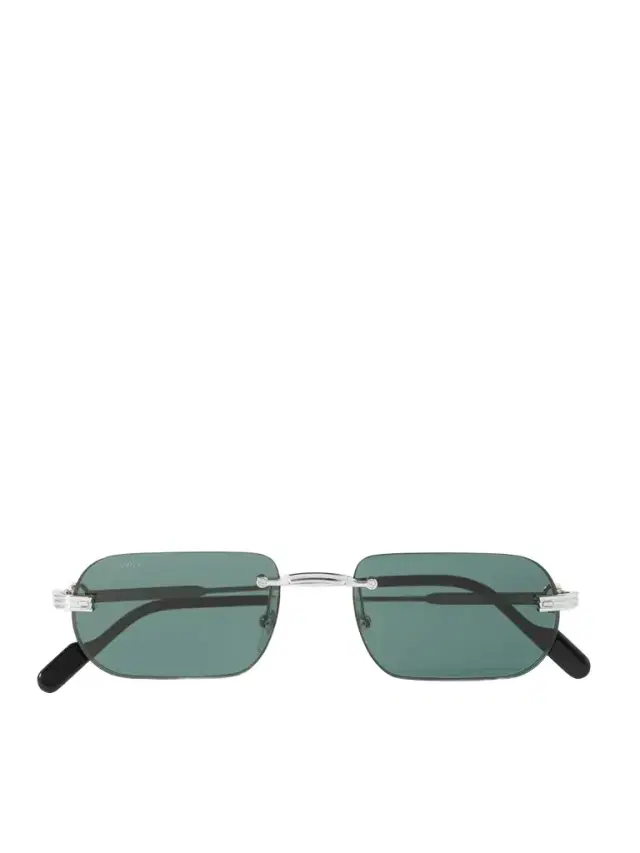 Cartier Eyewear Première De Cartier Square-Frame Rimless Acetate and Silver-Tone Sunglasses - Men