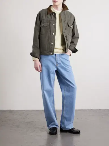 Frame Suede-Trimmed Cotton-Canvas Trucker Jacket - Men | Thumbnail 2