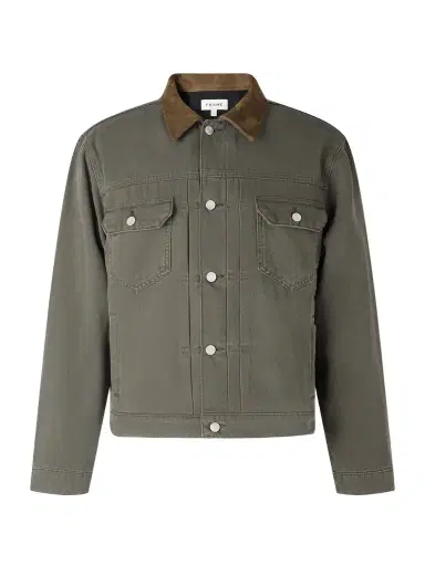 Frame Suede-Trimmed Cotton-Canvas Trucker Jacket - Men | Thumbnail 1