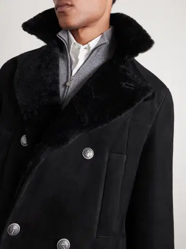 Brunello Cucinelli Double-Breasted Shearling Coat - Men | Thumbnail 5