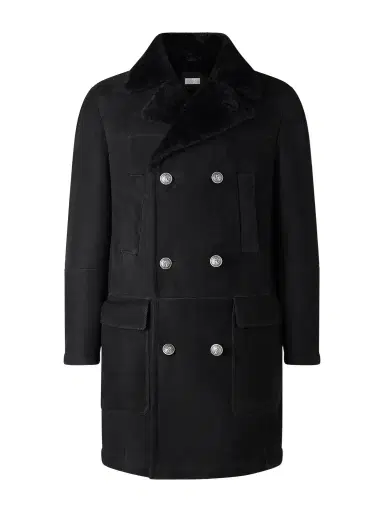 Brunello Cucinelli Double-Breasted Shearling Coat - Men | Thumbnail 1