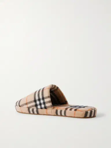 Burberry Checked Virgin Wool-Blend Slippers - Men | Thumbnail 3
