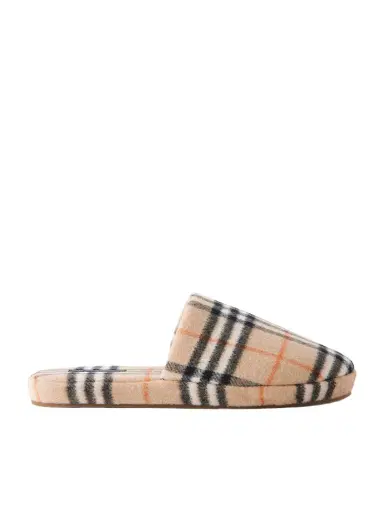 Burberry Checked Virgin Wool-Blend Slippers - Men | Thumbnail 1