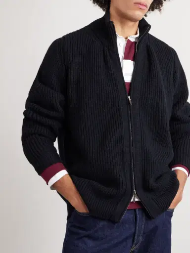 William Lockie Zack Ribbed Cashmere Cardigan - Men | Thumbnail 3 William Lockie Zack Ribbed Cashmere Cardigan - Men | Thumbnail 3