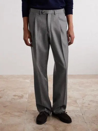 Saman Amel Wide-Leg Pleated Wool-Flannel Suit Trousers - Men | Thumbnail 3
