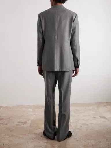 Saman Amel Wide-Leg Pleated Wool-Flannel Suit Trousers - Men | Thumbnail 4