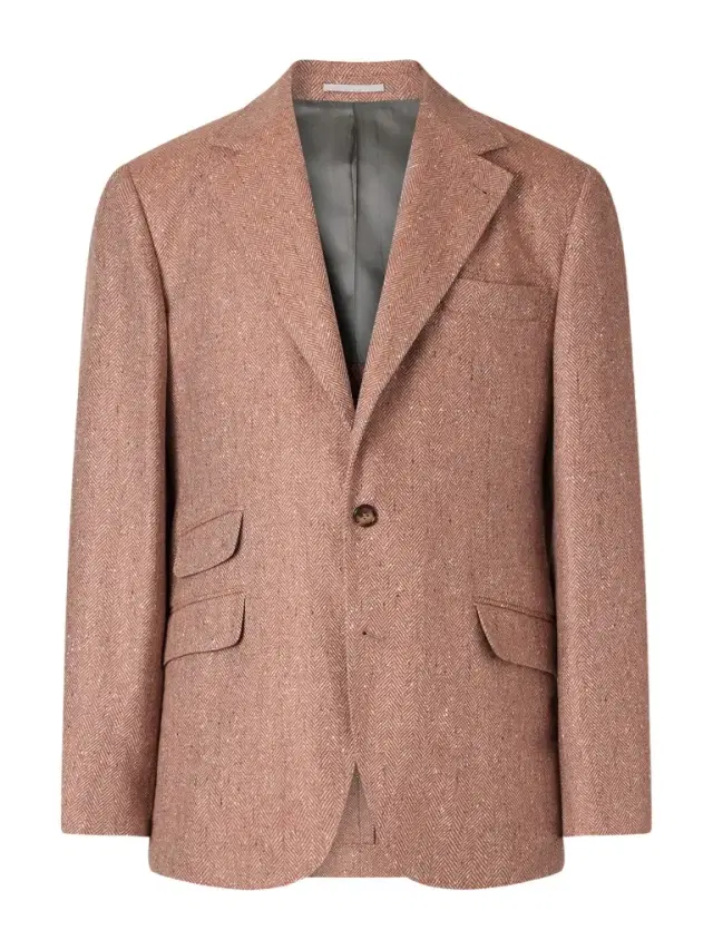 Brunello Cucinelli Herringbone Wool and Cashmere-Blend Blazer - Men
