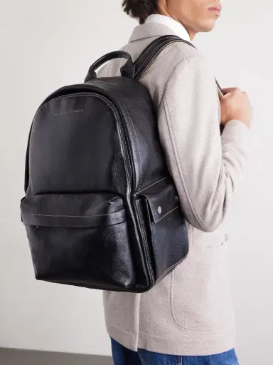 Brunello Cucinelli Full-Grain Leather Backpack - Men | Thumbnail 3 Brunello Cucinelli Full-Grain Leather Backpack - Men | Thumbnail 3