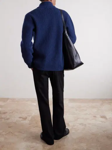 William Lockie Duncan Shawl-Collar Ribbed Merino Wool and Cashmere-Blend Cardigan - Men | Thumbnail 4 William Lockie Duncan Shawl-Collar Ribbed Merino Wool and Cashmere-Blend Cardigan - Men | Thumbnail 4