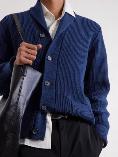 William Lockie Duncan Shawl-Collar Ribbed Merino Wool and Cashmere-Blend Cardigan - Men | Thumbnail 5 William Lockie Duncan Shawl-Collar Ribbed Merino Wool and Cashmere-Blend Cardigan - Men | Thumbnail 5
