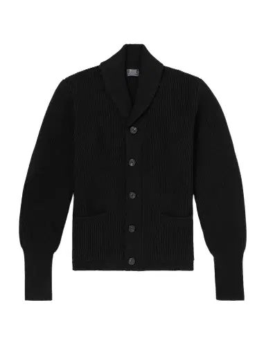 William Lockie Duncan Shawl-Collar Ribbed Merino Wool and Cashmere-Blend Cardigan - Men | Thumbnail 1 William Lockie Duncan Shawl-Collar Ribbed Merino Wool and Cashmere-Blend Cardigan - Men | Thumbnail 1