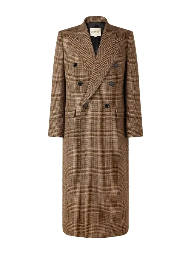 Double-Breasted Prince of Wales Checked Virgin Wool Coat - Men