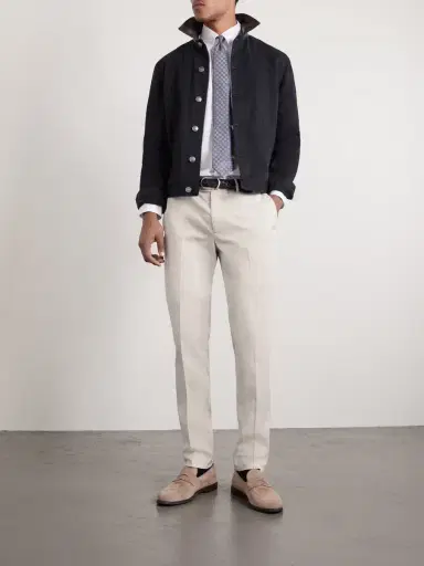 Brunello Cucinelli Slim-Fit Stretch-Cotton Twill Trousers - Men | Thumbnail 2