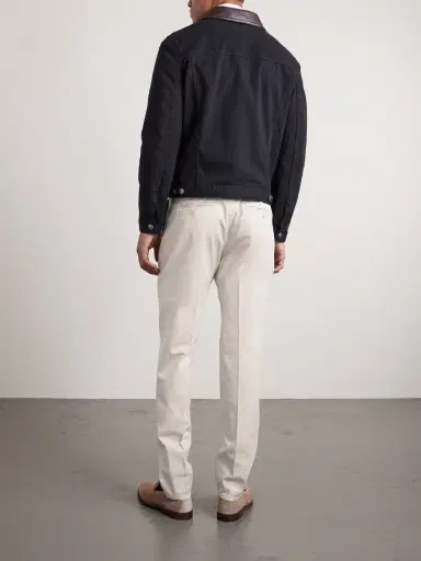Brunello Cucinelli Slim-Fit Stretch-Cotton Twill Trousers - Men | Thumbnail 4