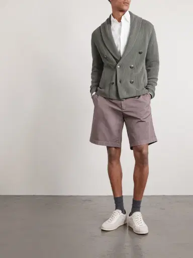 Brunello Cucinelli Shawl-Collar Double-Breasted Ribbed Cotton Cardigan - Men | Thumbnail 2 Brunello Cucinelli Shawl-Collar Double-Breasted Ribbed Cotton Cardigan - Men | Thumbnail 2