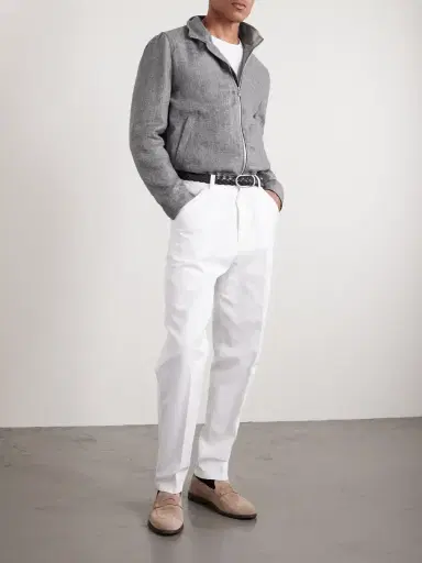 Brunello Cucinelli Wool, Linen and Silk-Blend Bomber Jacket - Men | Thumbnail 2 Brunello Cucinelli Wool, Linen and Silk-Blend Bomber Jacket - Men | Thumbnail 2