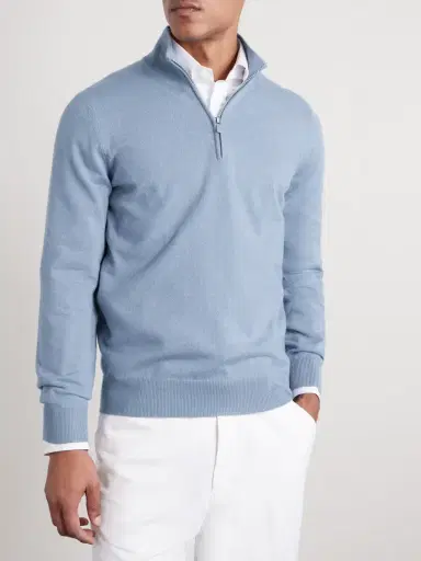 Brunello Cucinelli Cashmere Half-Zip Sweater - Men | Thumbnail 3 Brunello Cucinelli Cashmere Half-Zip Sweater - Men | Thumbnail 3