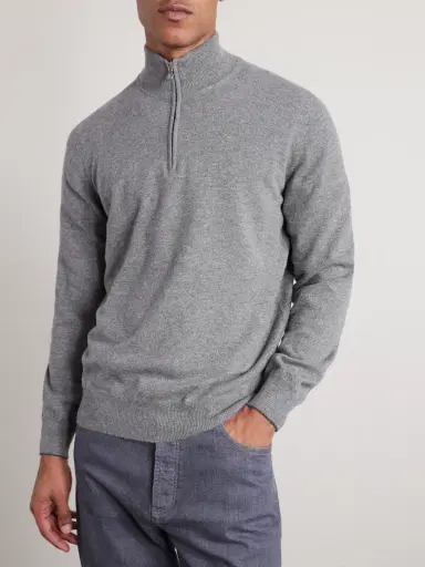 Brunello Cucinelli Cashmere Half-Zip Sweater - Men | Thumbnail 3 Brunello Cucinelli Cashmere Half-Zip Sweater - Men | Thumbnail 3