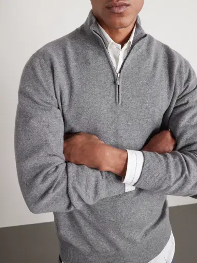 Brunello Cucinelli Cashmere Half-Zip Sweater - Men | Thumbnail 5 Brunello Cucinelli Cashmere Half-Zip Sweater - Men | Thumbnail 5