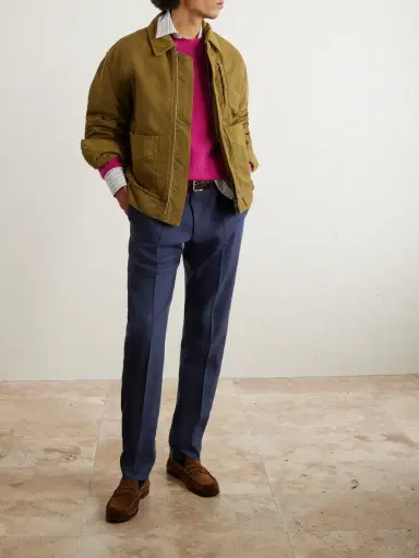 Canali Tapered Linen and Wool-Blend Twill Suit Trousers - Men | Thumbnail 2