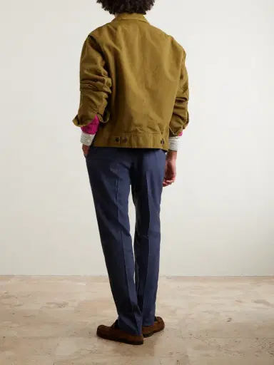 Canali Tapered Linen and Wool-Blend Twill Suit Trousers - Men | Thumbnail 4