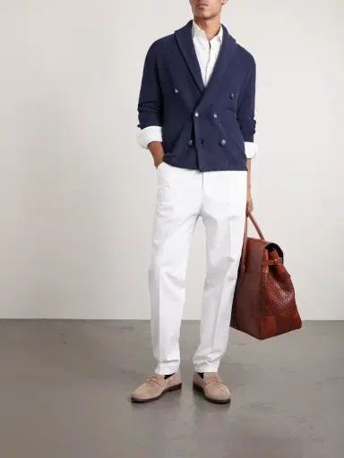 Brunello Cucinelli Shawl-Collar Double-Breasted Ribbed Cotton Cardigan - Men | Thumbnail 2 Brunello Cucinelli Shawl-Collar Double-Breasted Ribbed Cotton Cardigan - Men | Thumbnail 2