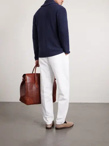 Brunello Cucinelli Shawl-Collar Double-Breasted Ribbed Cotton Cardigan - Men | Thumbnail 4 Brunello Cucinelli Shawl-Collar Double-Breasted Ribbed Cotton Cardigan - Men | Thumbnail 4