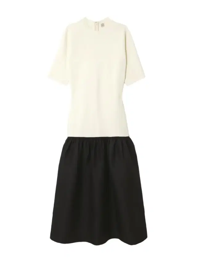 Twinflower Gathered Ribbed-knit And Wool And Silk-blend Crepe Midi Dress