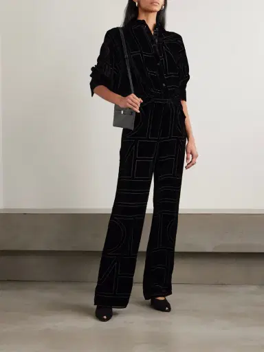 TOTEME Devoré-velvet Wide-leg Pants | Thumbnail 2 TOTEME Devoré-velvet Wide-leg Pants | Thumbnail 2
