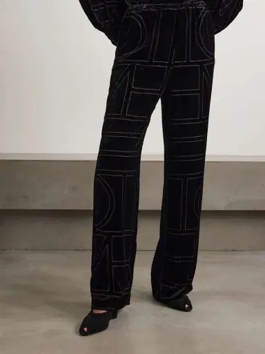 TOTEME Devoré-velvet Wide-leg Pants | Thumbnail 3 TOTEME Devoré-velvet Wide-leg Pants | Thumbnail 3