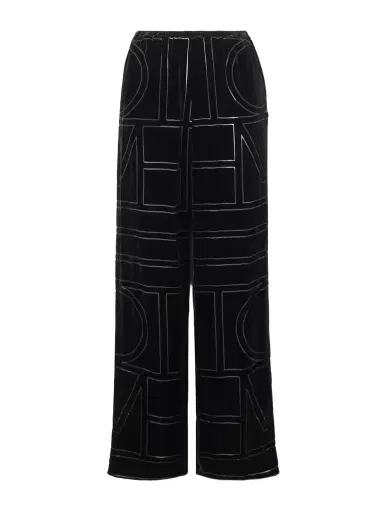TOTEME Devoré-velvet Wide-leg Pants | Thumbnail 1 TOTEME Devoré-velvet Wide-leg Pants | Thumbnail 1