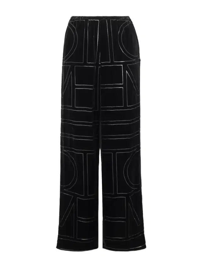 TOTEME Devoré-velvet Wide-leg Pants