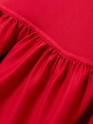 TOTEME Twinflower Gathered Ribbed-knit And Wool And Silk-blend Crepe Midi Dress | Thumbnail 4 TOTEME Twinflower Gathered Ribbed-knit And Wool And Silk-blend Crepe Midi Dress | Thumbnail 4