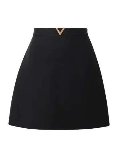 Valentino Garavani Embellished Wool And Silk-blend Crepe Mini Skirt | Thumbnail 1 Valentino Garavani Embellished Wool And Silk-blend Crepe Mini Skirt | Thumbnail 1