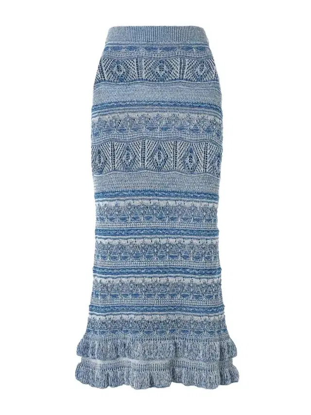 Ruffled Crocheted Maxi Skirt