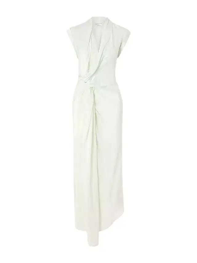 Asymmetric Twisted Satin Maxi Dress