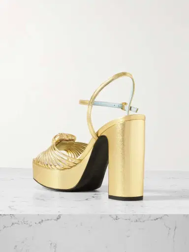 Valentino Garavani Royal 115 Embellished Metallic Leather Platform Sandals | Thumbnail 3