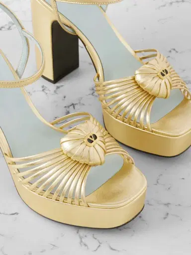 Valentino Garavani Royal 115 Embellished Metallic Leather Platform Sandals | Thumbnail 4