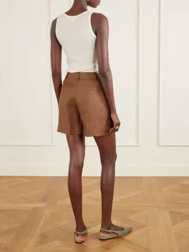 Brunello Cucinelli Pleated Linen-twill Shorts | Thumbnail 4 Brunello Cucinelli Pleated Linen-twill Shorts | Thumbnail 4