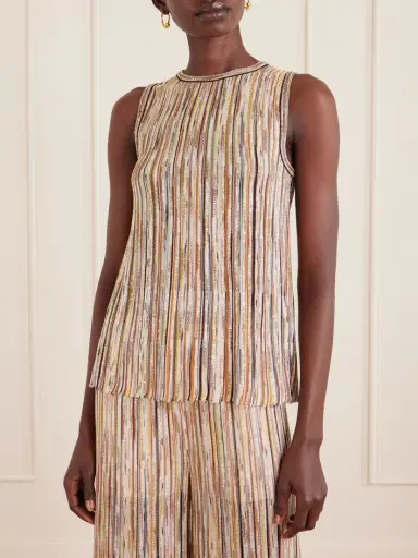 Missoni Mare Sequined Metallic Striped Crochet-knit Tank | Thumbnail 3 Missoni Mare Sequined Metallic Striped Crochet-knit Tank | Thumbnail 3