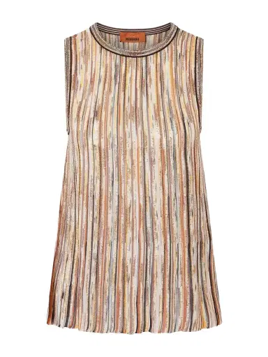 Missoni Mare Sequined Metallic Striped Crochet-knit Tank | Thumbnail 1 Missoni Mare Sequined Metallic Striped Crochet-knit Tank | Thumbnail 1