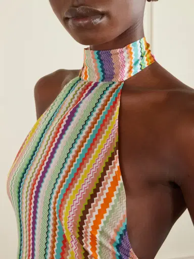 Missoni Striped Cotton And Silk-blend Crepe De Chine Halterneck Top | Thumbnail 5 Missoni Striped Cotton And Silk-blend Crepe De Chine Halterneck Top | Thumbnail 5