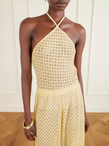 Missoni Mare Cropped Metallic Crochet-knit Halterneck Top | Thumbnail 3