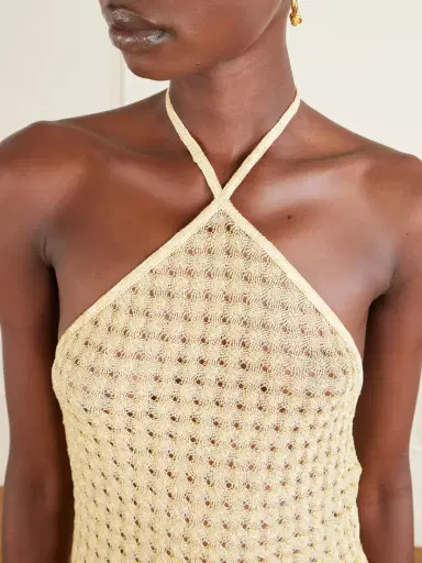 Missoni Mare Cropped Metallic Crochet-knit Halterneck Top | Thumbnail 5