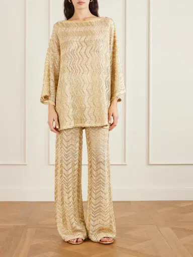 Missoni Metallic Crochet-knit Wide-leg Pants | Thumbnail 2 Missoni Metallic Crochet-knit Wide-leg Pants | Thumbnail 2